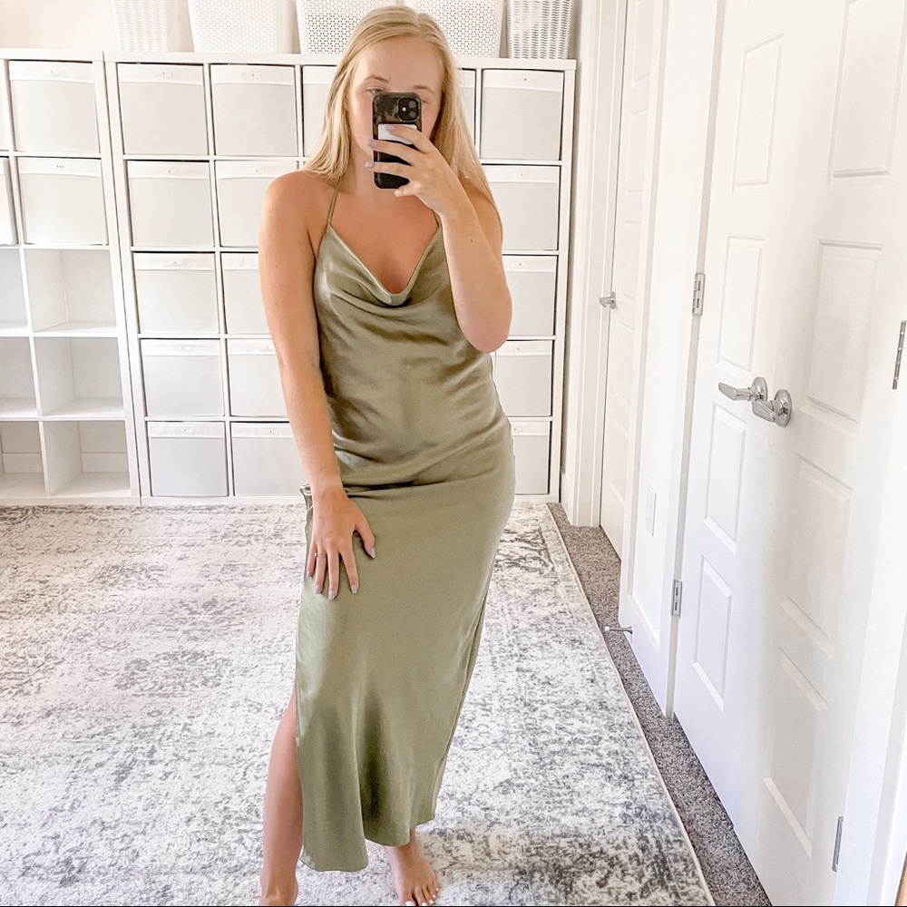 Princess Polly Alissa Midi Dress Green View 2
